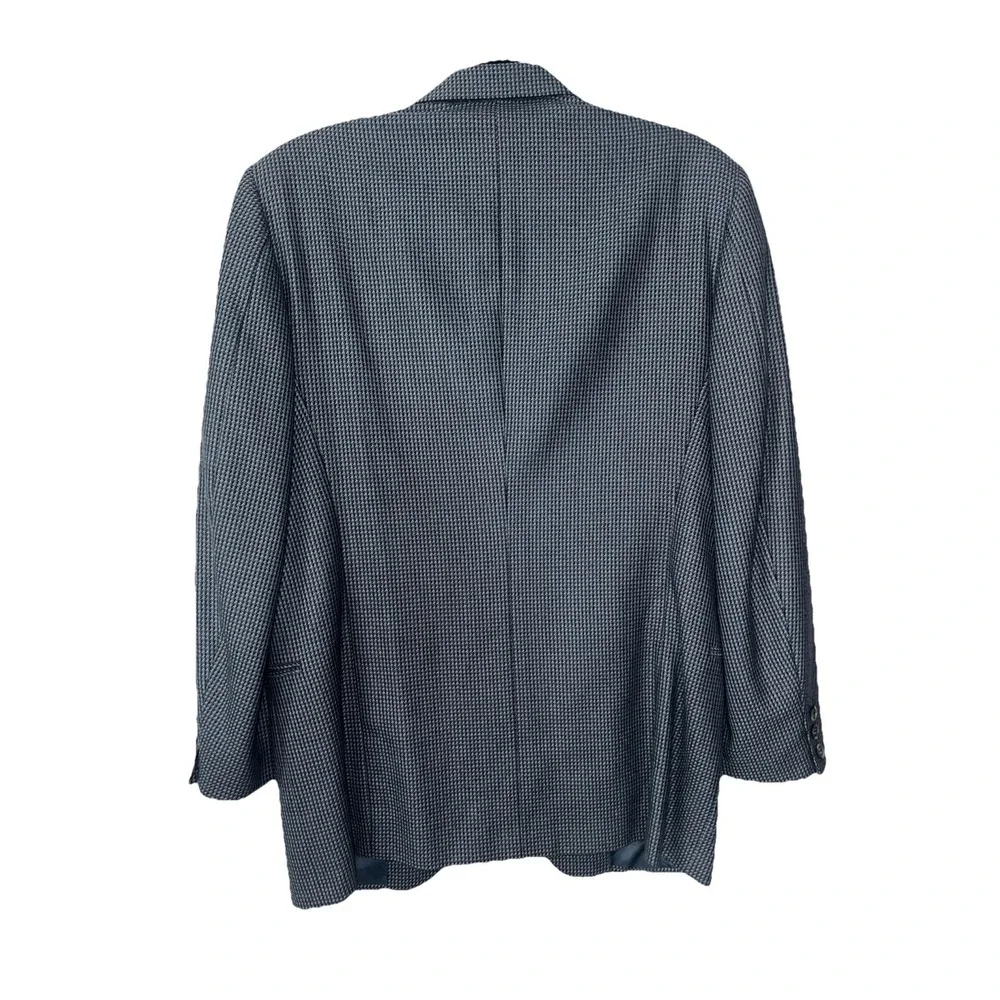 Canali Milano Field Brothers Men's Houndstooth Check Blazer Blue Gray‎ Italy 52